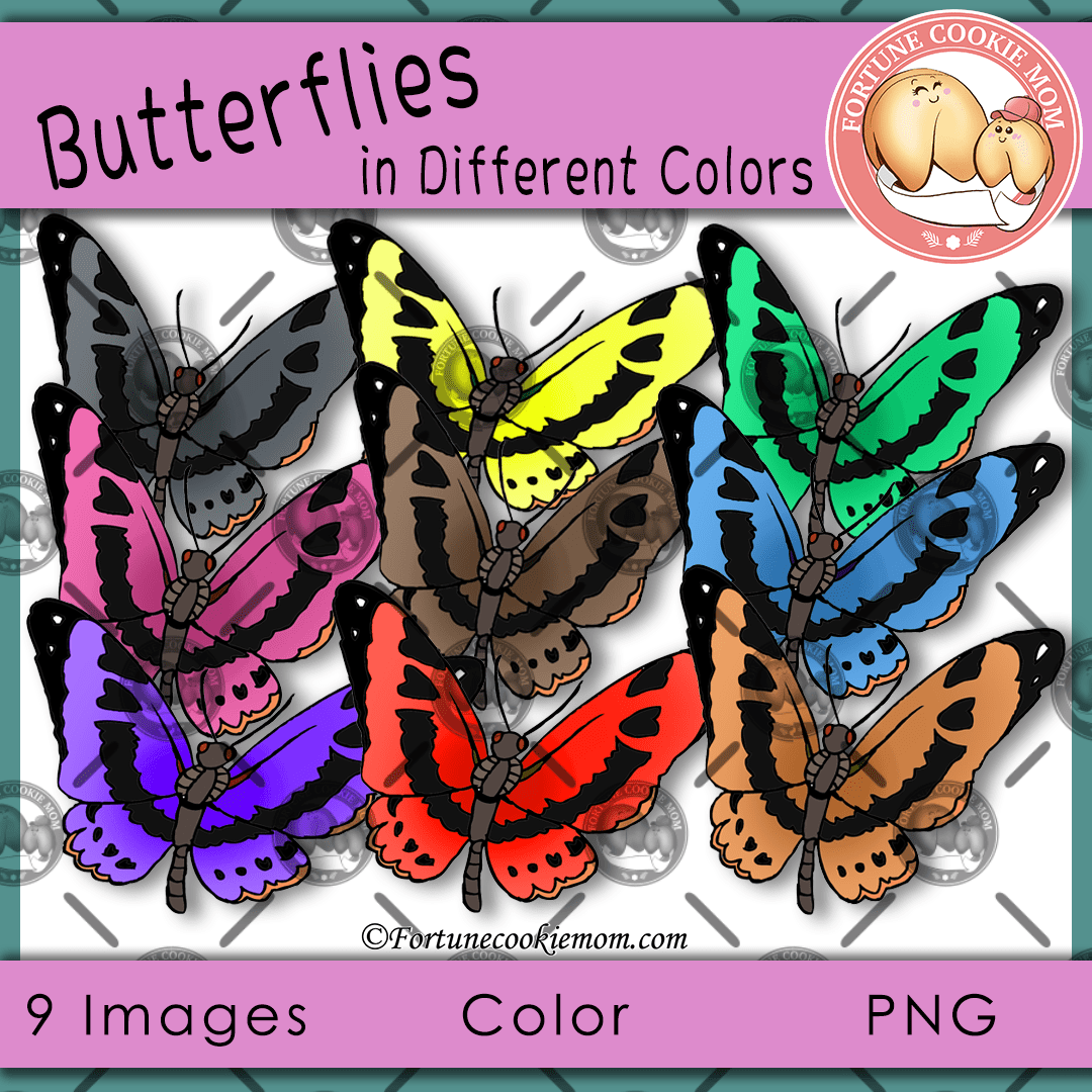 Multi-Colored Butterflies Printable Art